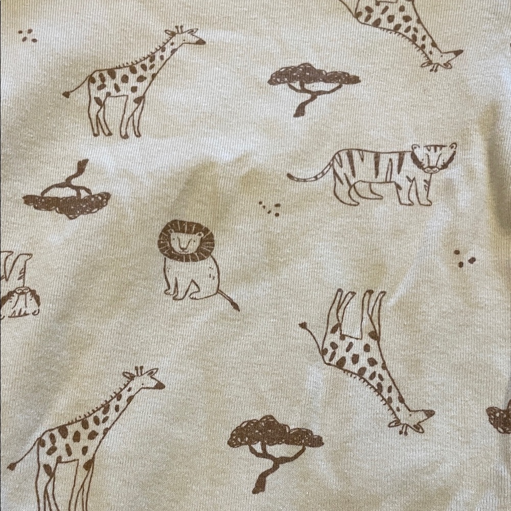 Carters 12m Cream Animal Print Bodysuit an Matching Pant Set - Picture 2 of 7